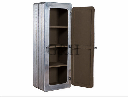 Vintage Industrial Furniture Living Room Aluminum Sheet Movable Bookshelf