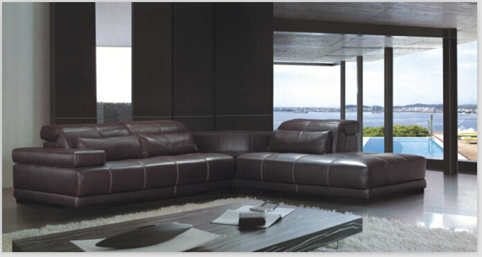 Living Room Sofa Sectional Leather Sofa with Italian Leather