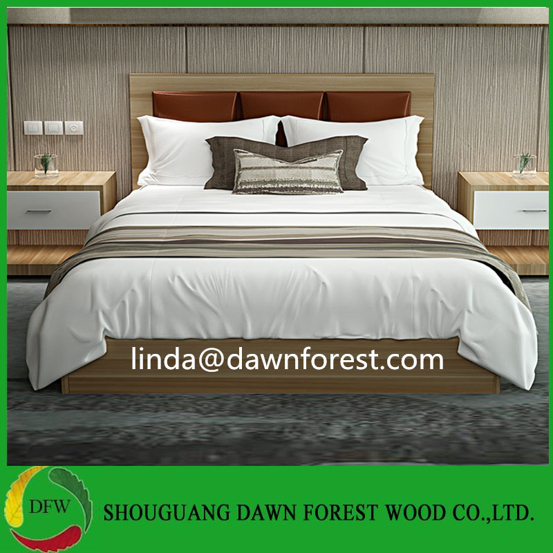 Cheap Hotel Wood Bed Used for Bedroom Furniture