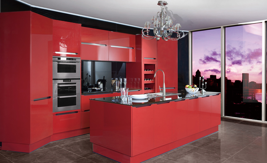 2017 Modern Rta Customized Lacquer Kitchen Cabinets (zz-054)