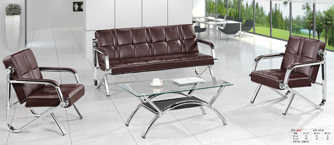 High Quality Popular New Design Modern Office Leather Sofa Sets Waiting Sofa in Stock 1+1+3