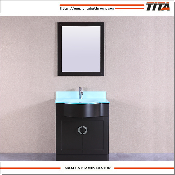 Tempered Glass Top Bathroom Vanity T9229-30e