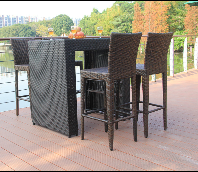 Rattan Outdoor Furniture Bar Table Garden Furniture Bar Chair Beach Furniture Rattan Table Set