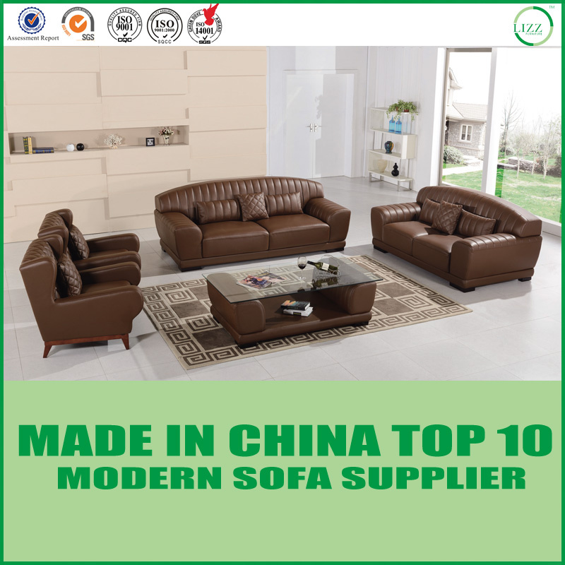 Luxury Elegant Furniture Genuine Leather Sofa for Hotels Lobby