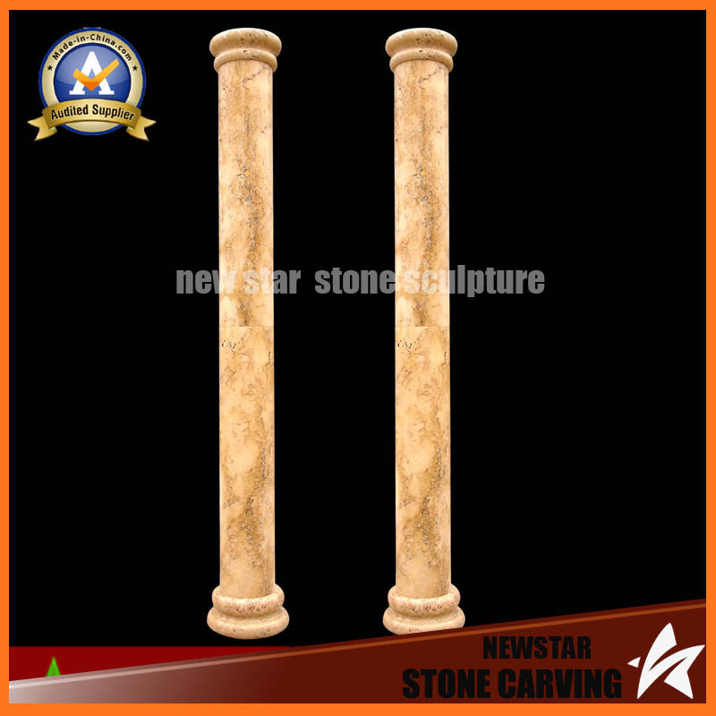 Hand Carved Garden Stone Decorative Roman Pillar Design (NS-11C04)