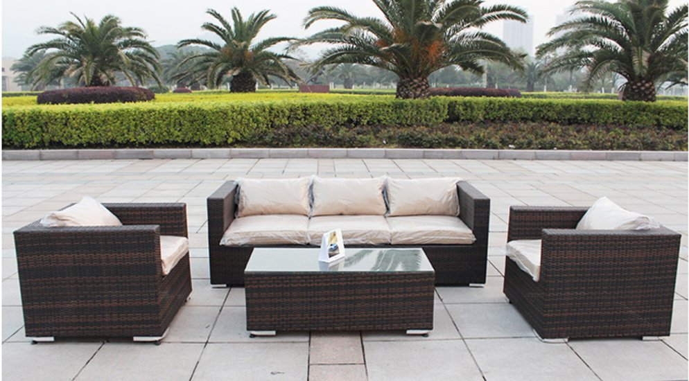 Cane Wicker Rattan Sofa Table Set