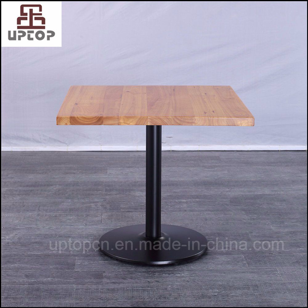 New Style Square Table Cafe Solid Wood Top Restaurant Table (SP-RT491)