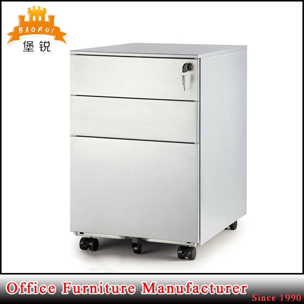 Office Use 3 Drawer Under Table Filing Metal Storage Mobile Pedestal Cabinet