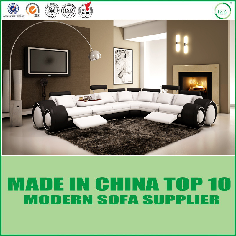 Leisure Home Furniture Sectional Italian Leather Recliner Sofa