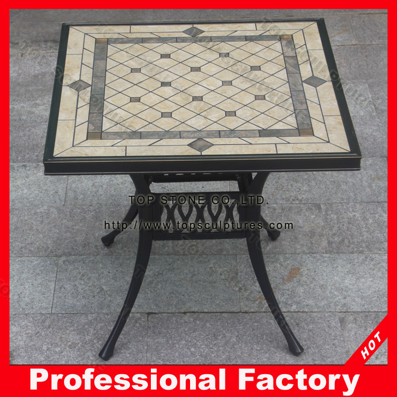 Cast Aluminum Outdoor Table with Ceramic Top