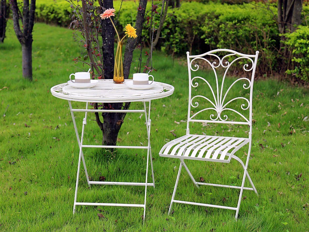 Round Folding Iron coffee Table for Home and Garden