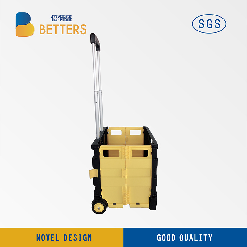Yellow & Black Folding Container Carry Shopping Trolley