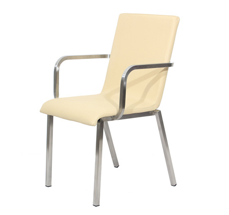 Armrest Stainless Steel Stackable Dining Restaurant Furniture Cafe Chair