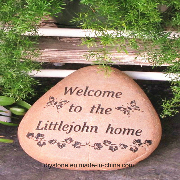 Creative Engraved Stone in Garden