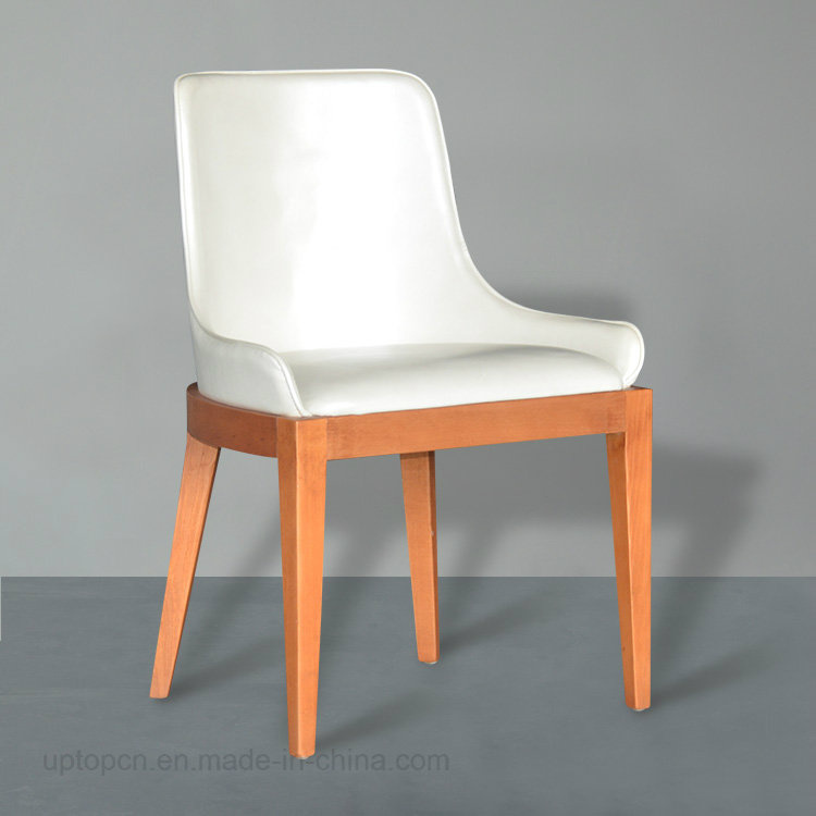 Fashionable White Leather Upholstered Solid Wood Estiatrio Dining Chair (SP-EC631)
