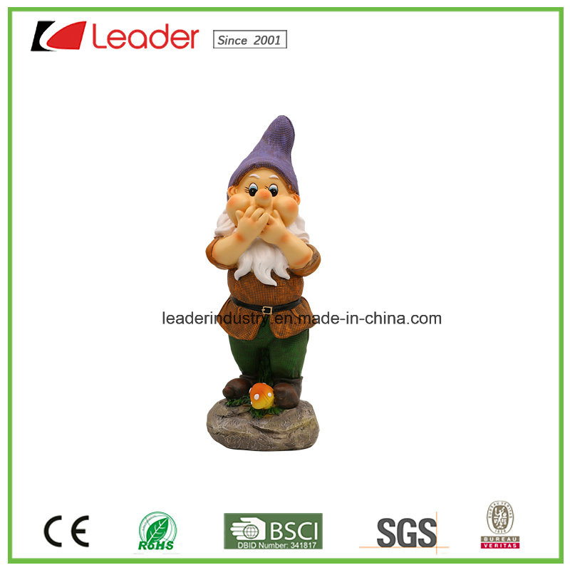 Lovely Resin Garden Gnome Figurine Speak No Evil for Home and Lawn Decoration