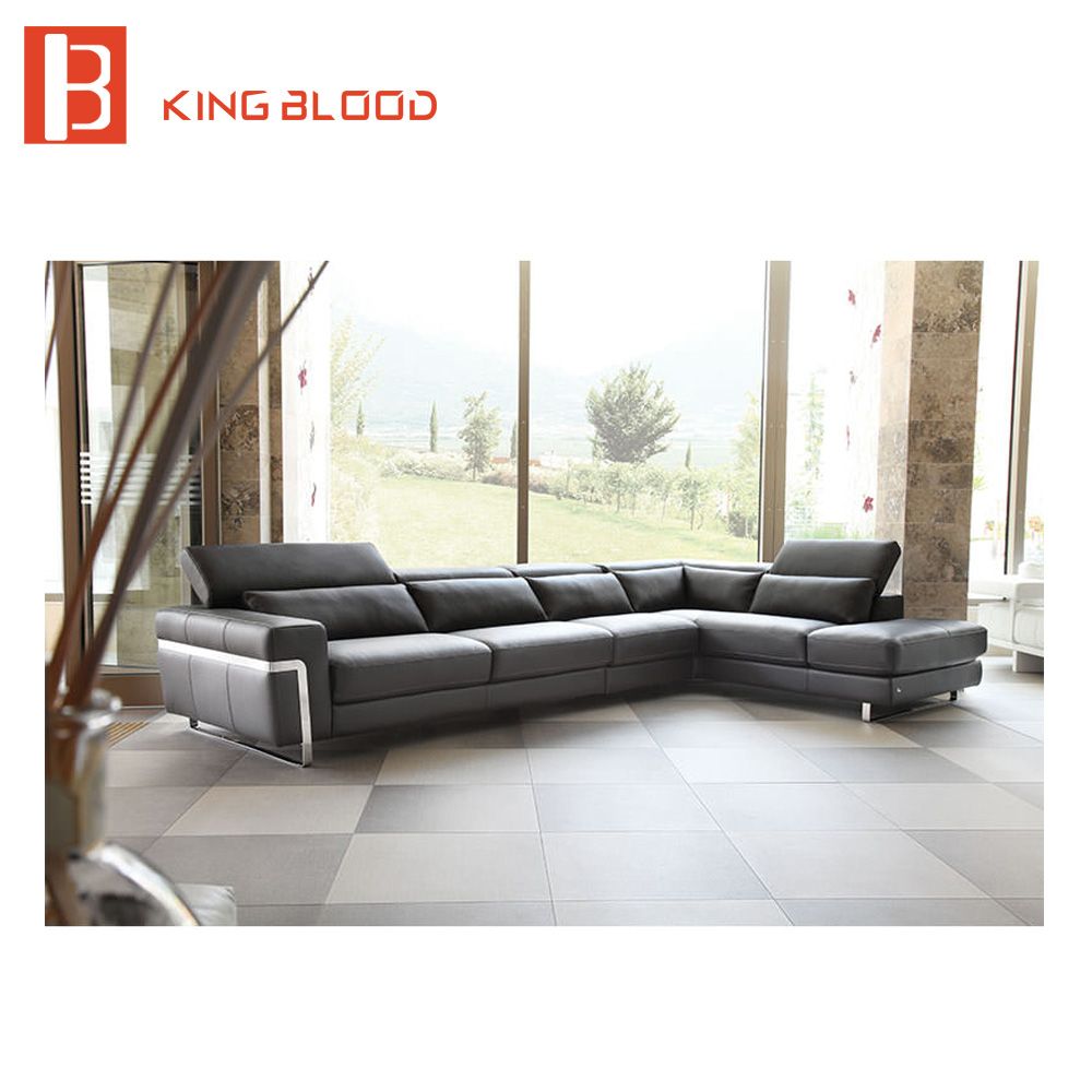 Big Size I Shape Leather Sofa for Living Room Furniture