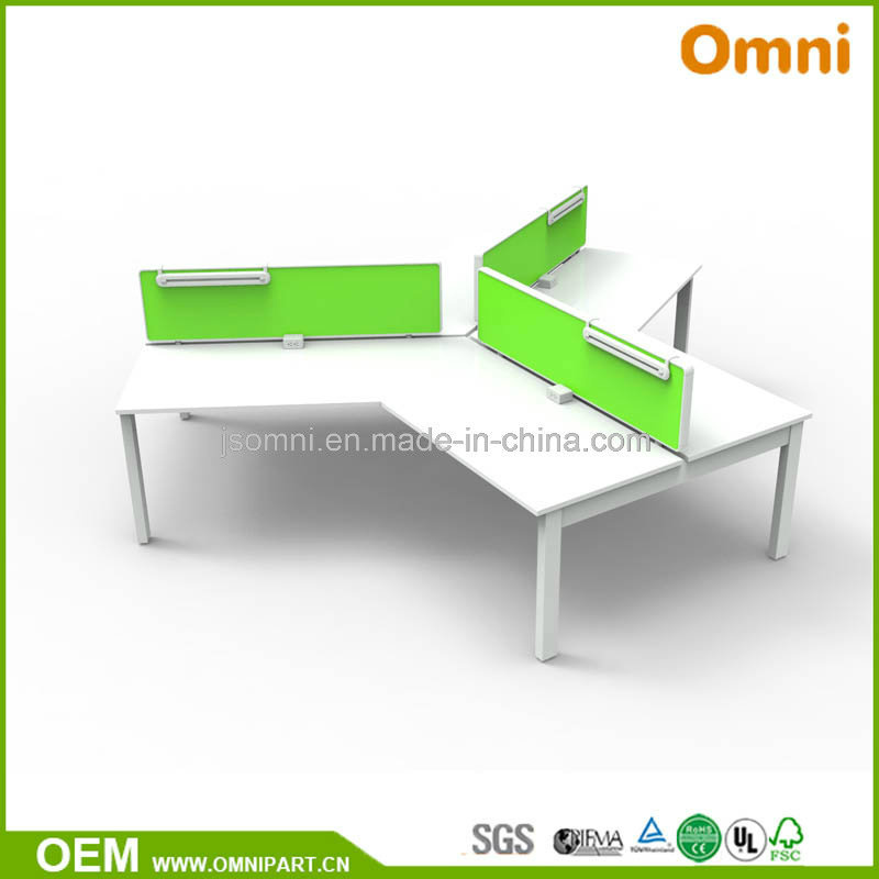 Three Person 120 Degree Modern Office Furniture Table