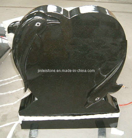 Black European/Russian/American Style Granite/Marble Tombstone with Custom Design