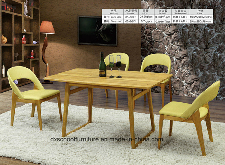 Full Ash Wood Table and Chair for Dining