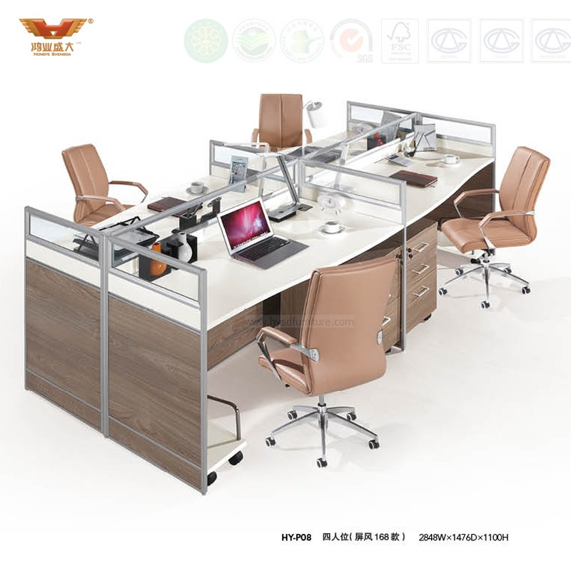 Warm White Office Workstation Partition Computer Desk (HY-P08)