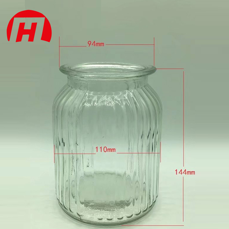 Country Style Hanging Glass Vase with Rope Handle Decoration