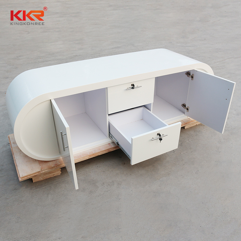 Customized Solid Surface 2 Person Restaurant Reception Desk