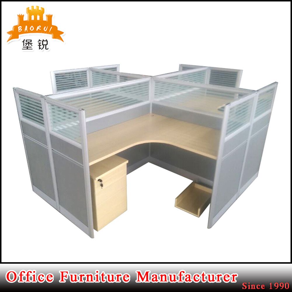 Modern 4 Person Seat Office Computer Workstations Table
