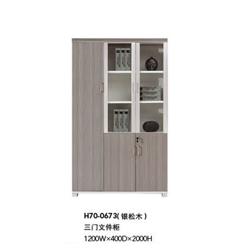 Wooden Office Furniture Filing Cabinet with Glass Doors (H70-0673)