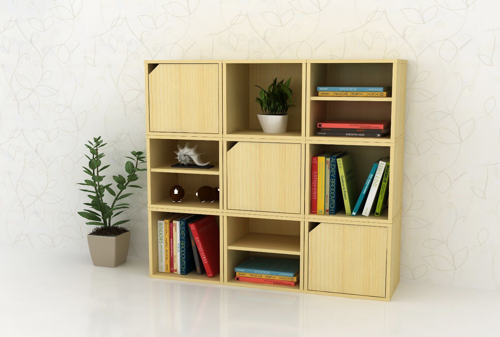 Wooden Bookcase Living Room Furniture Modren Bookshelf