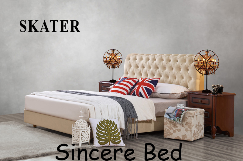 A23 American Style Bedroom Fabric Bed