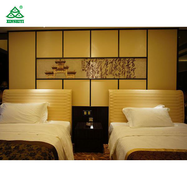 Comfortable Single Bed Wooden Bedroom Furniture with Leather Upholstered