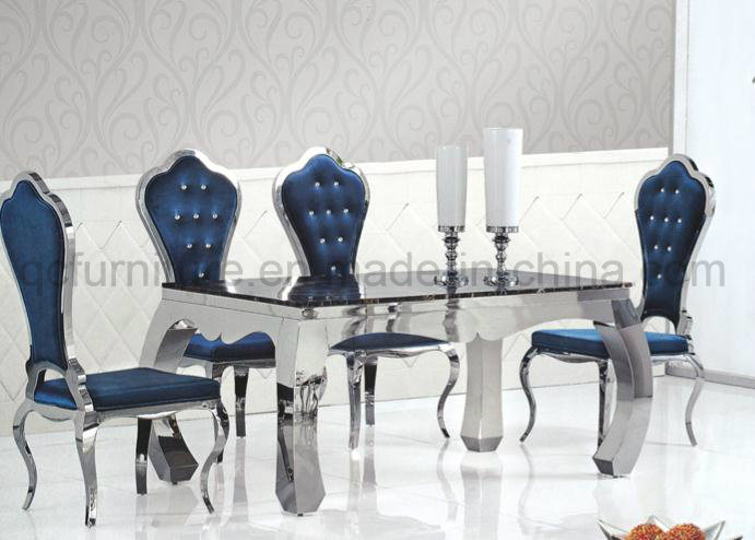 Modern Dining Furniture Bent Legs Marble Top Table