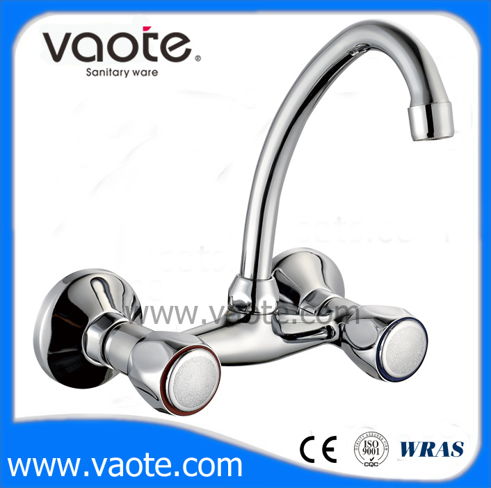 Double Handle Zinc Body Wall Mounted Faucet (VT61302)