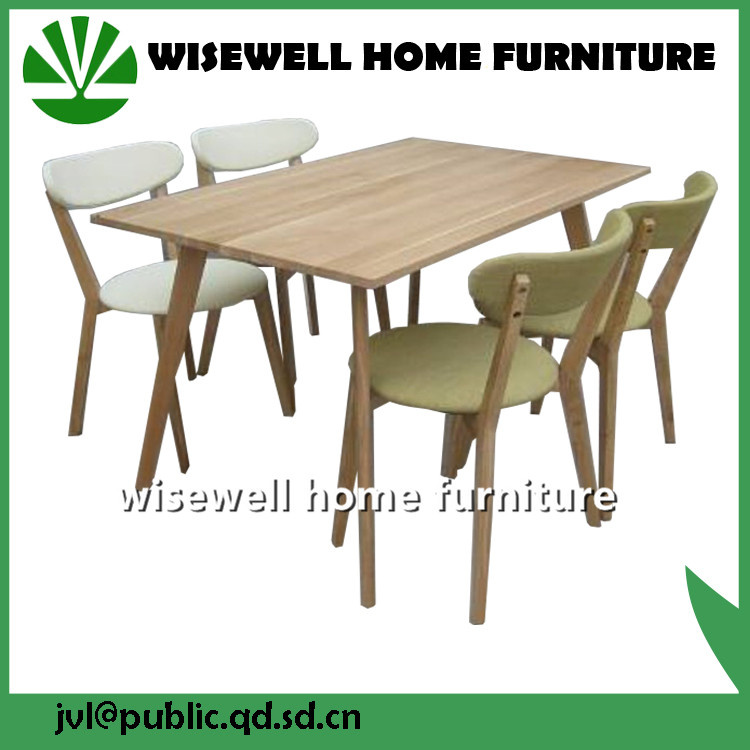 Solid Oak Wood Leather Cafe Chairs (W-DF-0668)