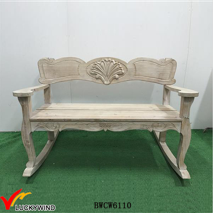 Unique Antique Wooden Double Rocking Chair for 2