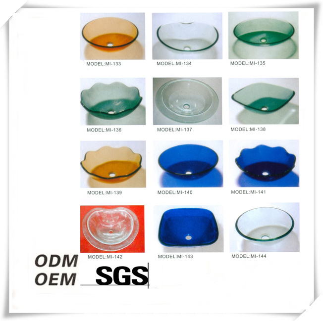Colored Bathroom Sink with Glass Material