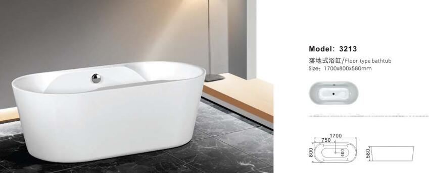 Hot Selling Free Standing Indoor Bathtub
