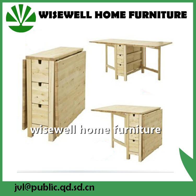 Birch Wood Extendable Dining Room Folding Table (W-T-830)