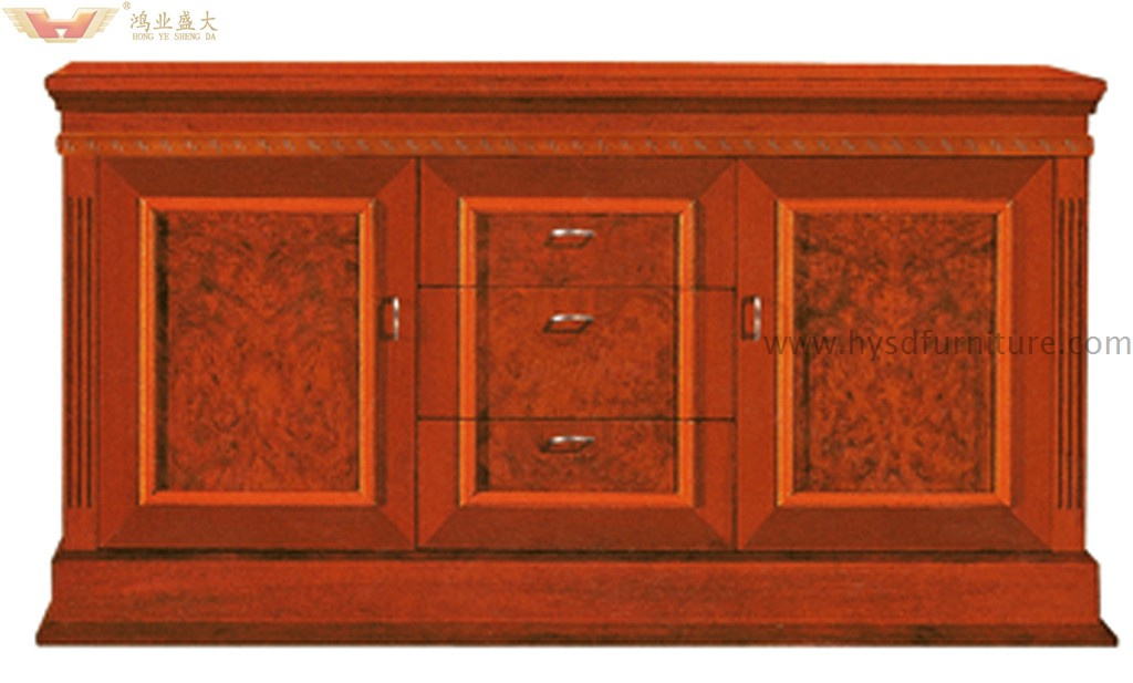 Wood Veneer with Painting Glass Door Tea Cabinet TV Cabinet (HY-504)