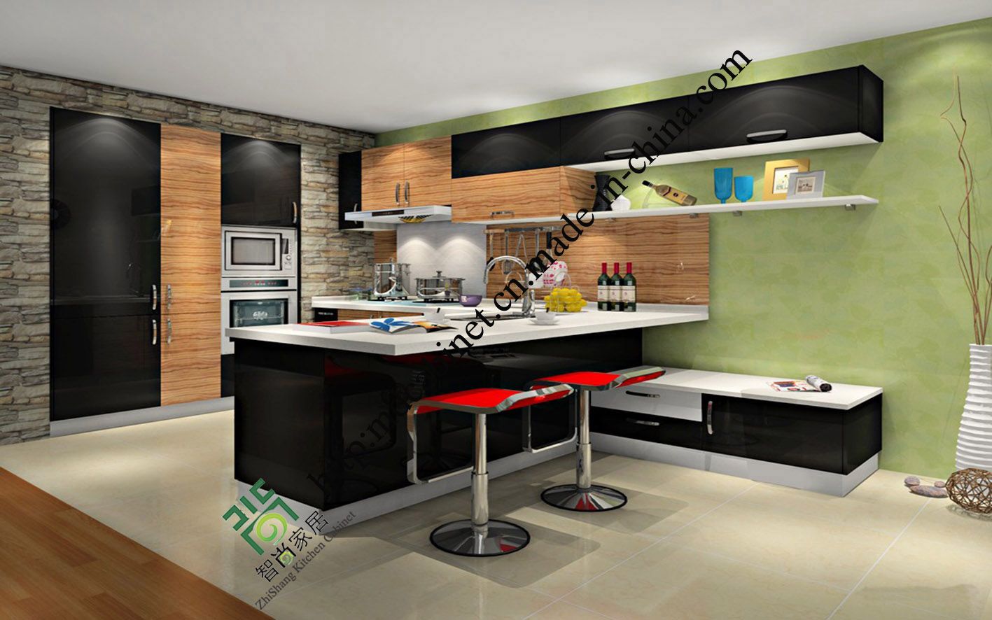 UV Door Panel 18mm Plywood Kitchen Cabinet