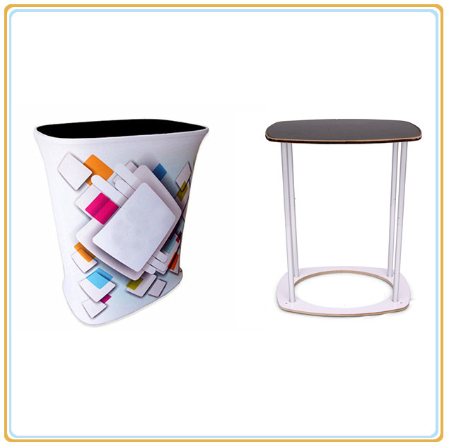Portable Folding Promotion Counter with Tension Fabric Graphic