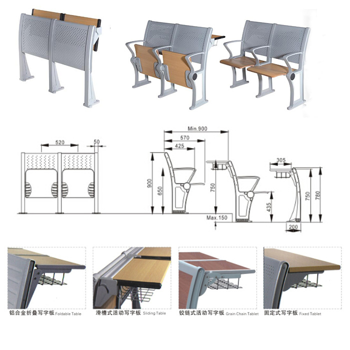 Fashion Uesd University Multimedia Pubic Chair Table