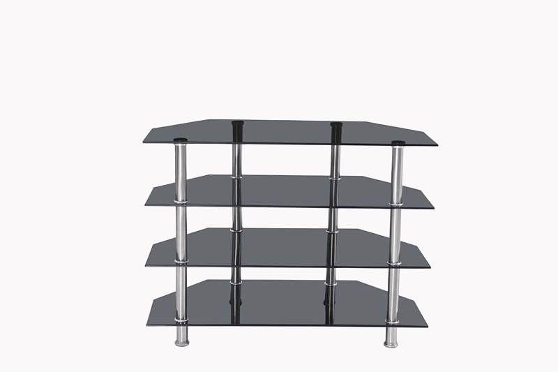 Hot Selling Tempered Glass Black TV Stand, TV Table