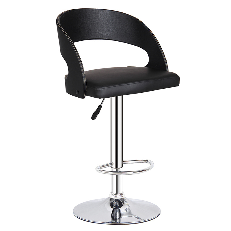 Modern Black Leather Leisure Dining Hydraulic Bar Stools (FS-WB091P)