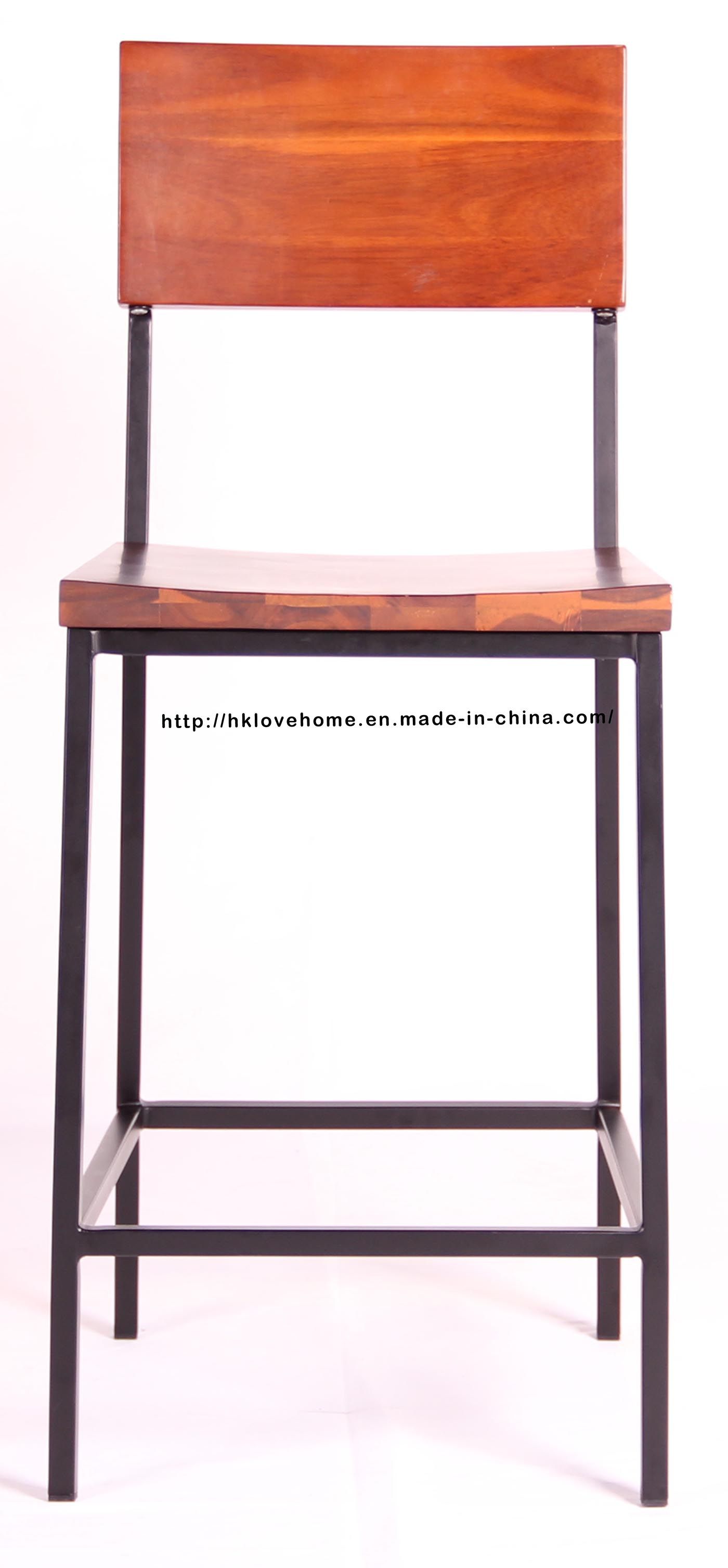 Morden Classic Metal Dining Restaurant Solid Wooden Bar Chair