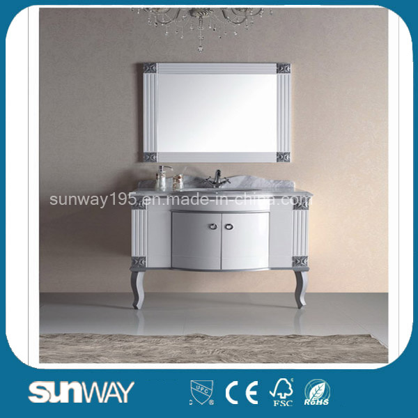 Europe Style Antique Bathroom Cabinet with Marble Top (SW-8012A)