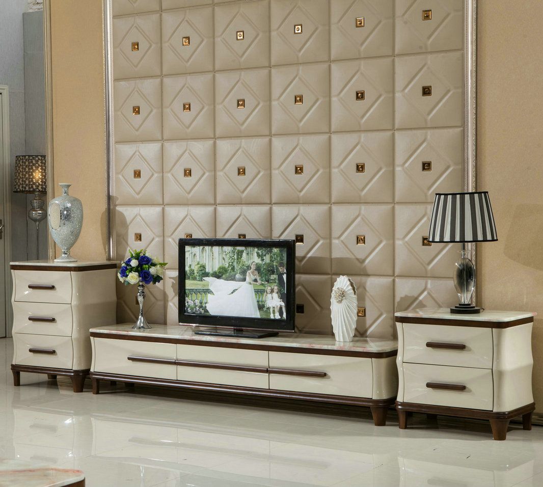 Wood Coffee Table / Modern Marble Coffee Table (1228)