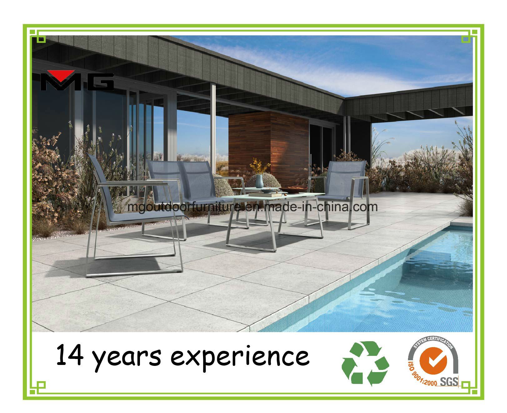 Hot Selling Nice Design Outdoor Sofa with Stainless Steel Frame