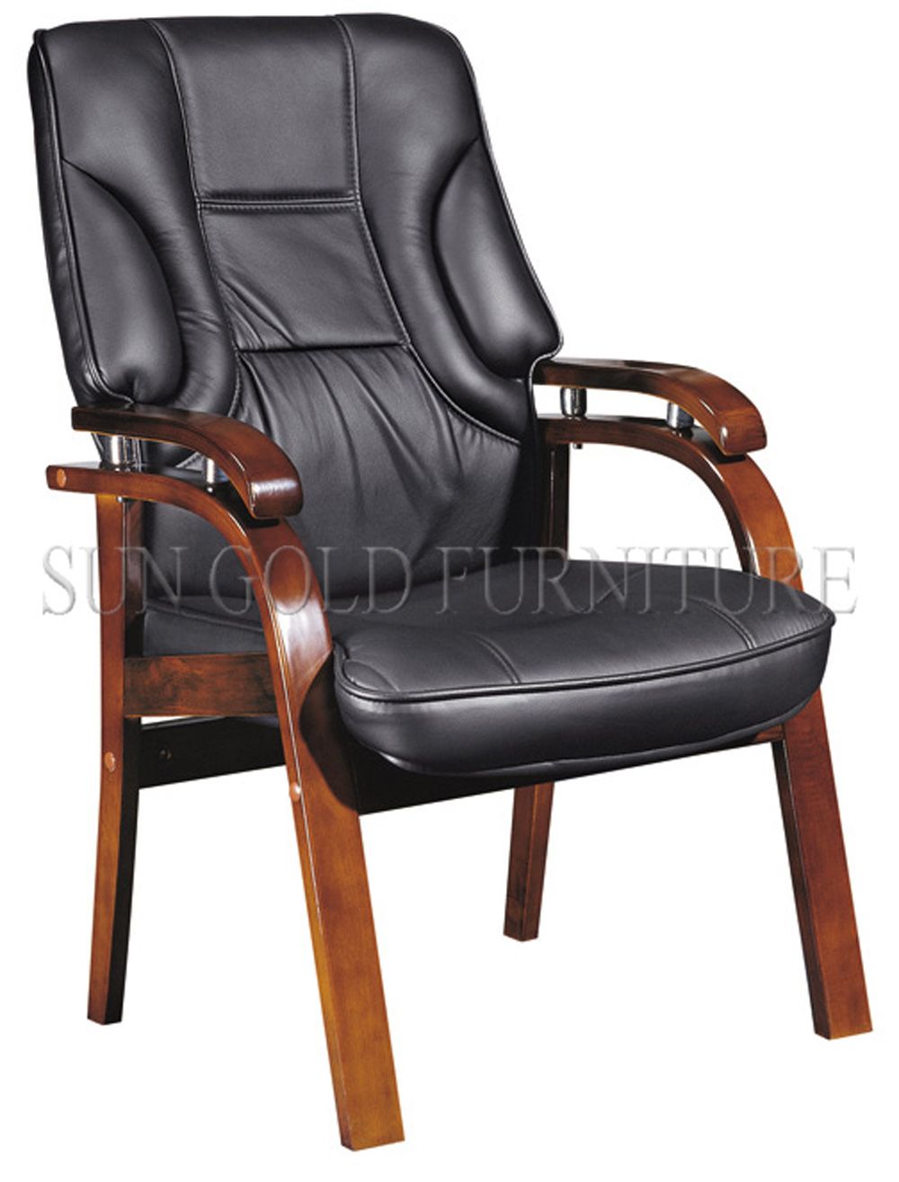 Middle Back PU Wooden Office Chair (SZ-1003)
